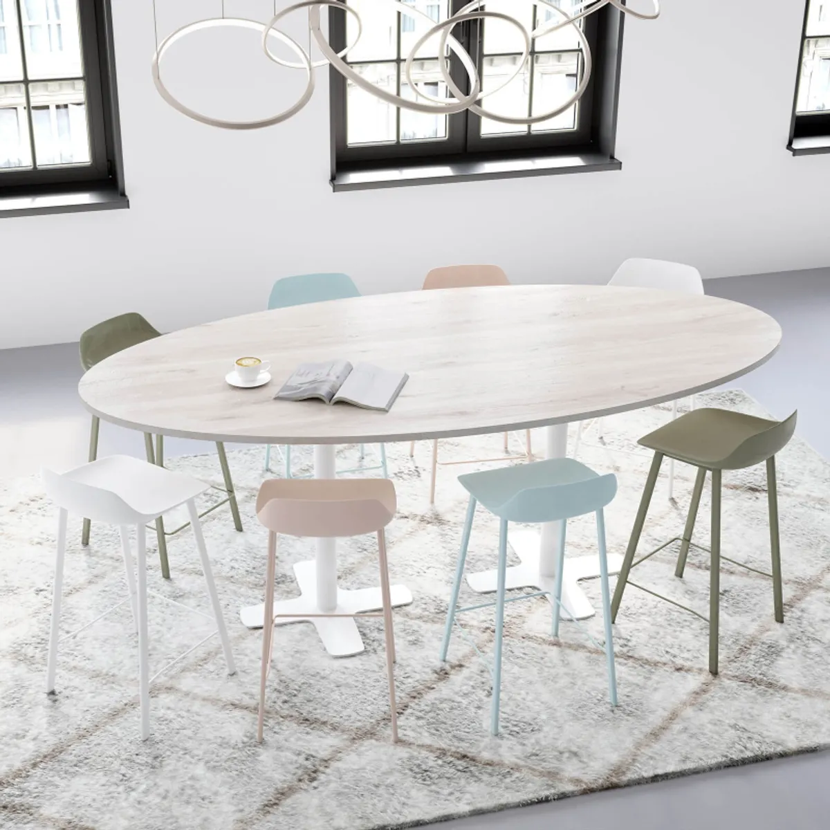 Louis - Tabouret snack moderne en polypropylène — vue 4