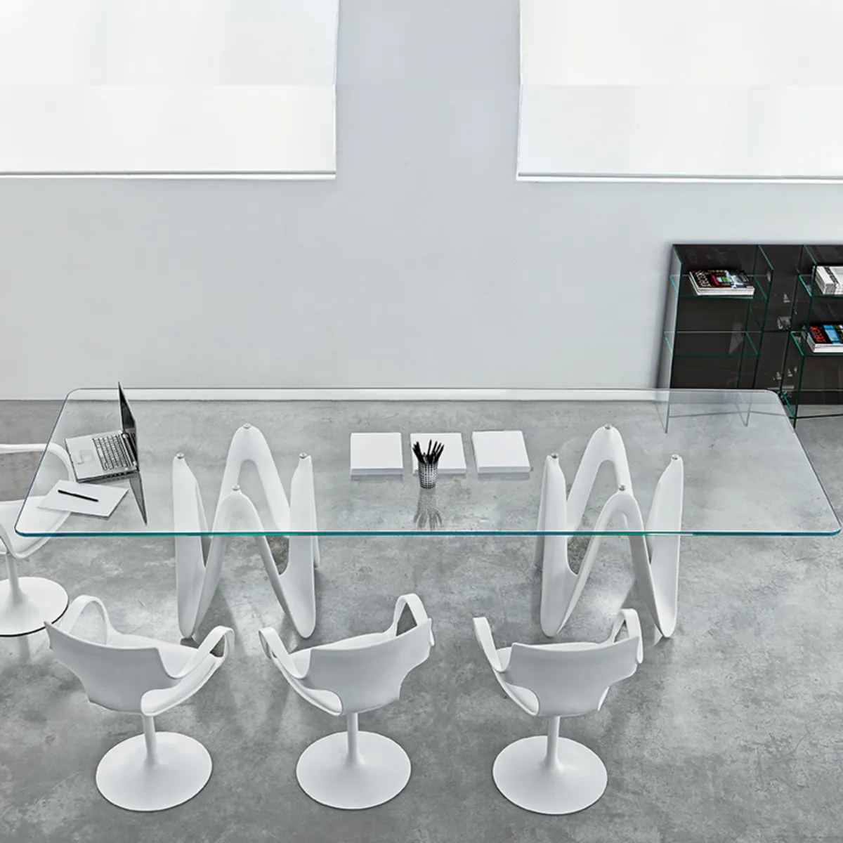 Lambda Sovet® - Table de salle à manger design en verre cm