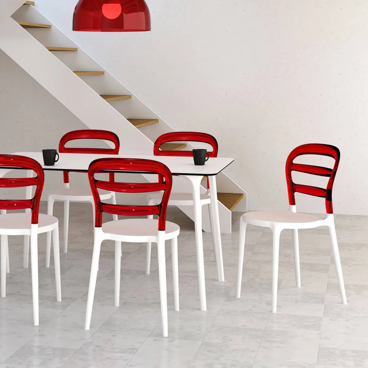 Miss Bibi - Chaise moderne en polycarbonate transparent et polypropylène — vue 5