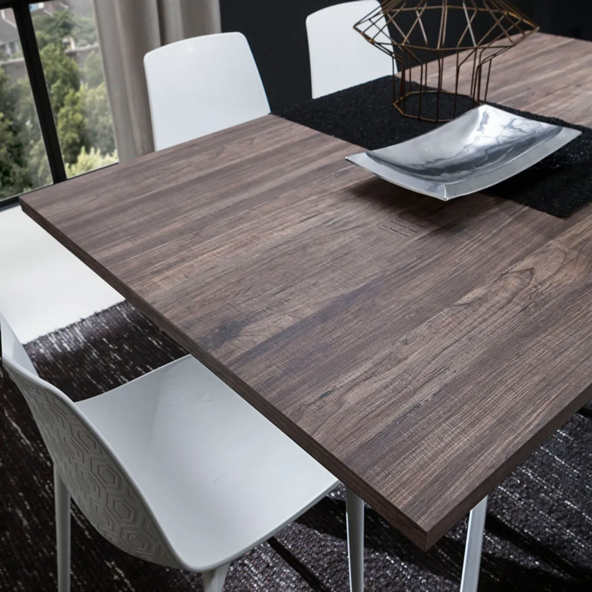 Renzo - Table de salle à manger design extensible en stratifié — vue 5