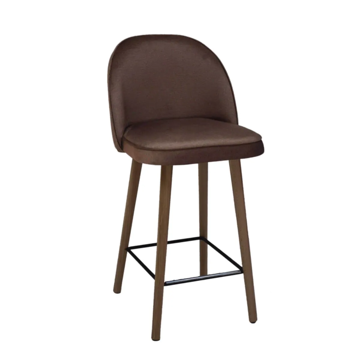 Bistrot - Tabouret snack confortable en tissu avec pieds en bois — vue 5