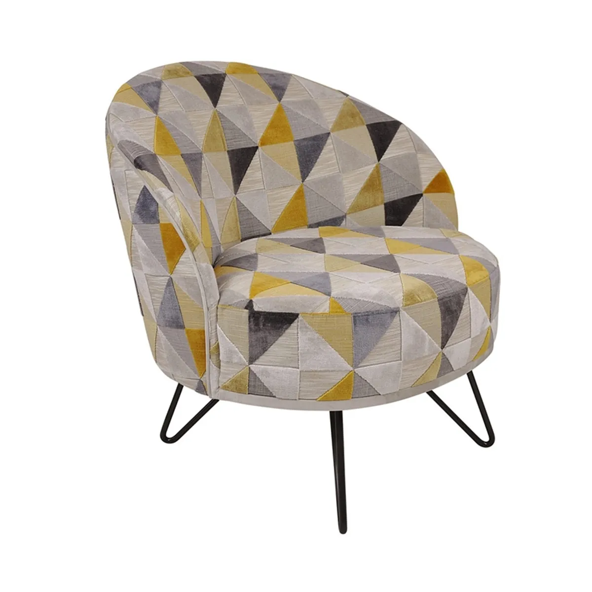 Léa - Fauteuil lounge design art déco avec pieds épingle fabrication française — vue 5
