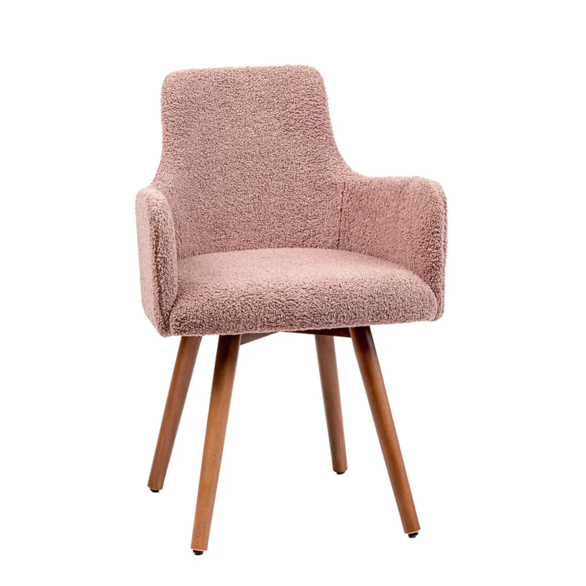 Anders - Fauteuil cocooning en tissu et pieds bois — vue 3
