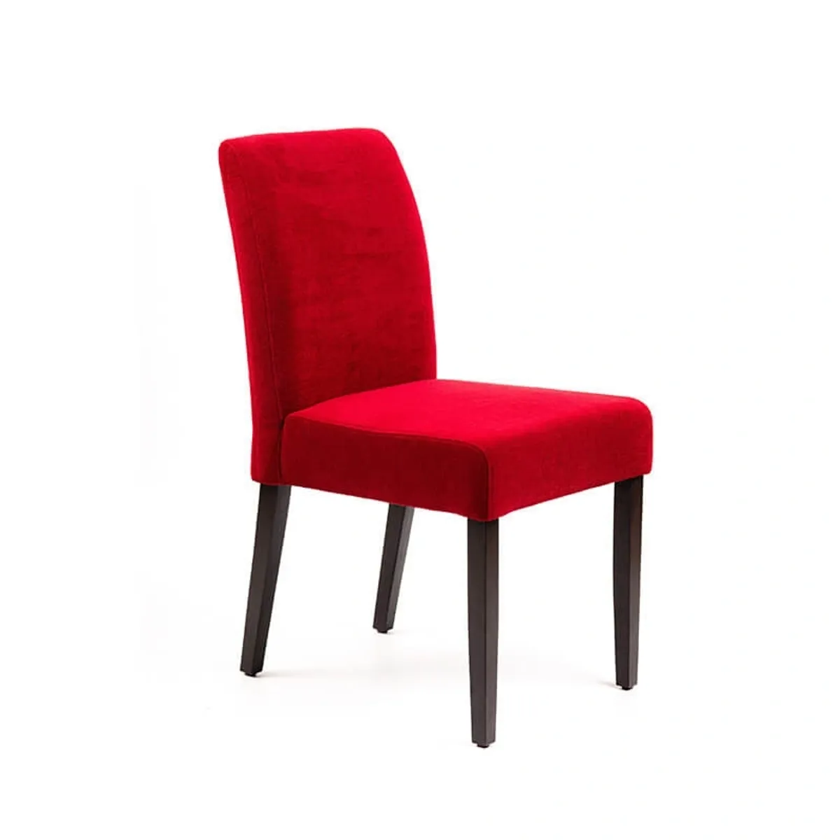 Fritz line - Chaise contemporaine avec dos matelassé en tissu et pieds en bois