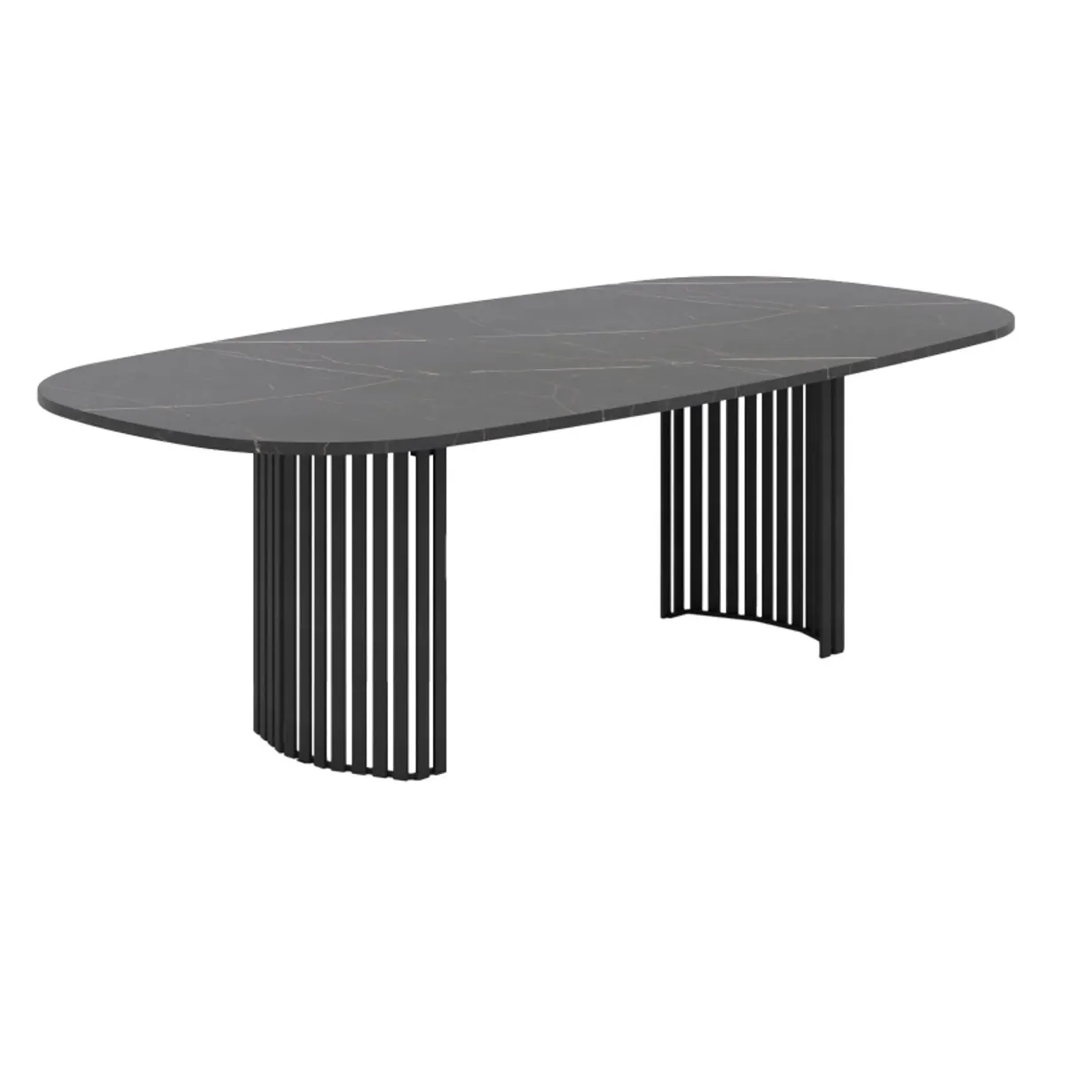Canvas - Grande table design rectangulaire aux bords arrondis avec pieds ajourés — vue 3