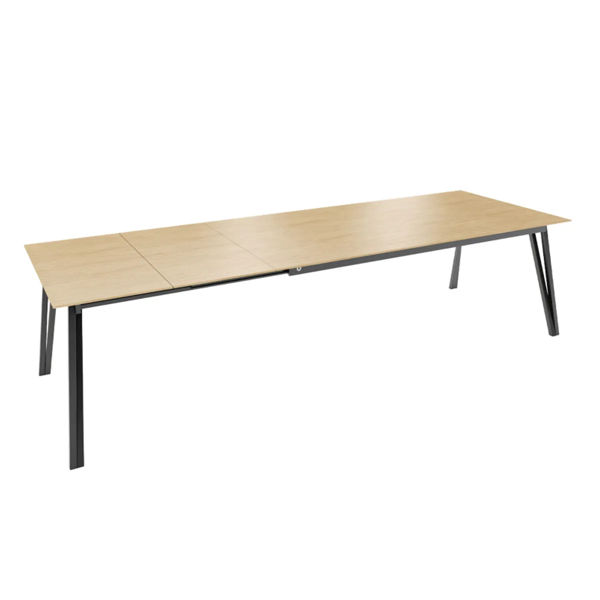 Brest Mobitec® - Table en bois massif extensible avec pieds en métal forme épingle — vue 3