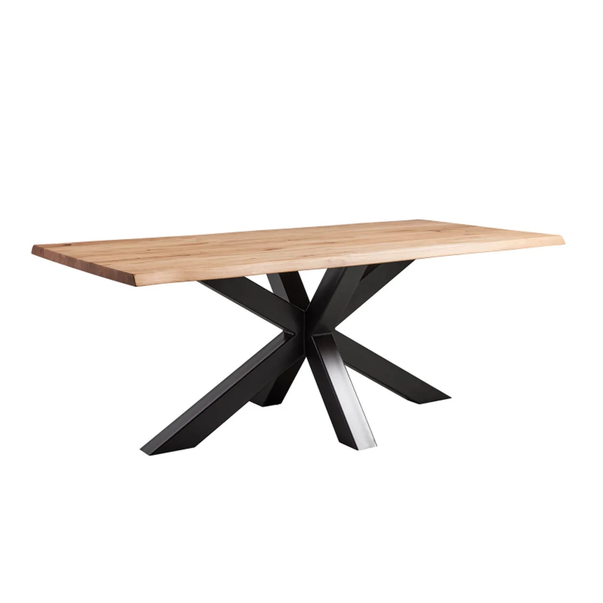 Carte - Table rectangulaire industrielle en bois massif et pieds mikado — vue 5