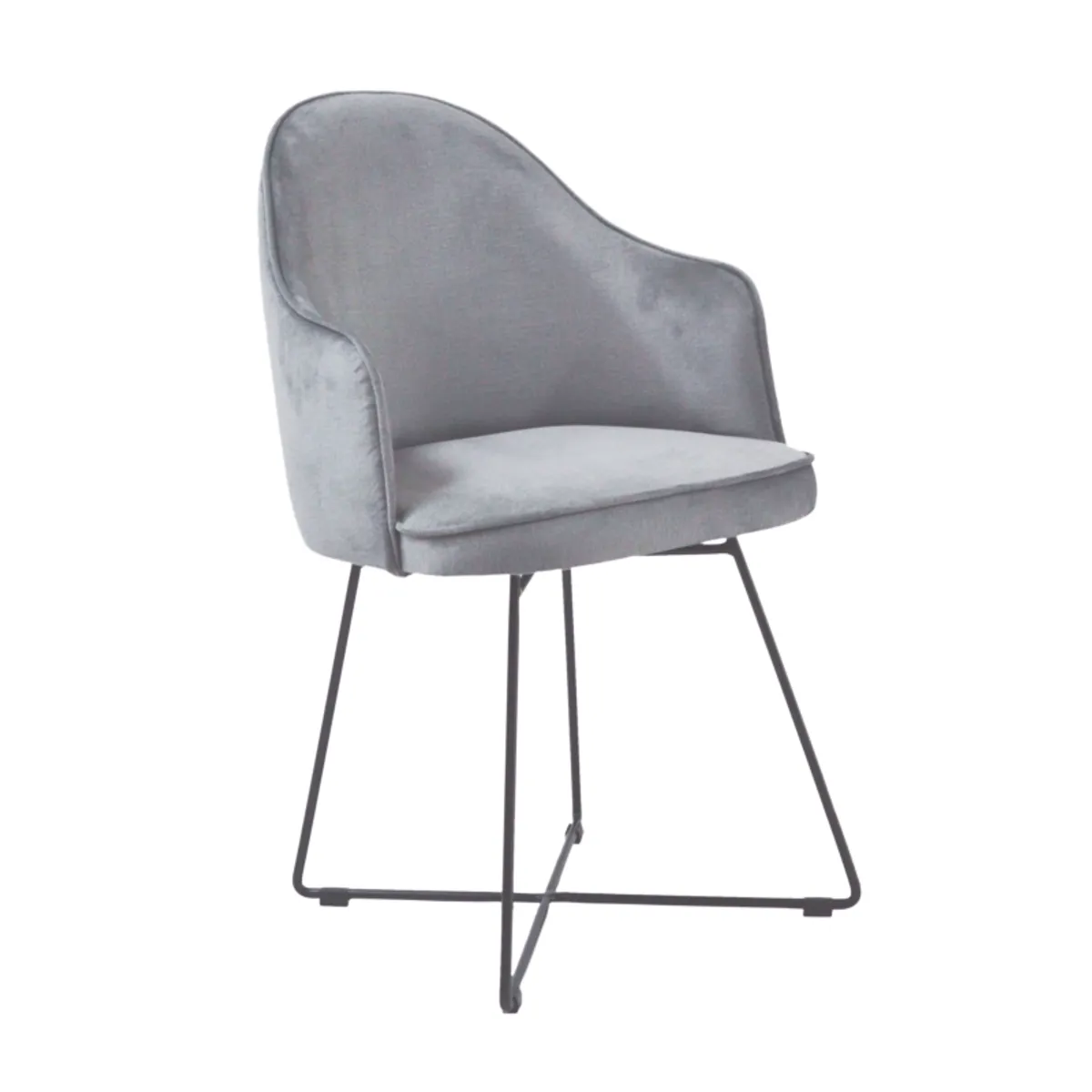 Bistrot - Fauteuil design en tissu et pieds métal