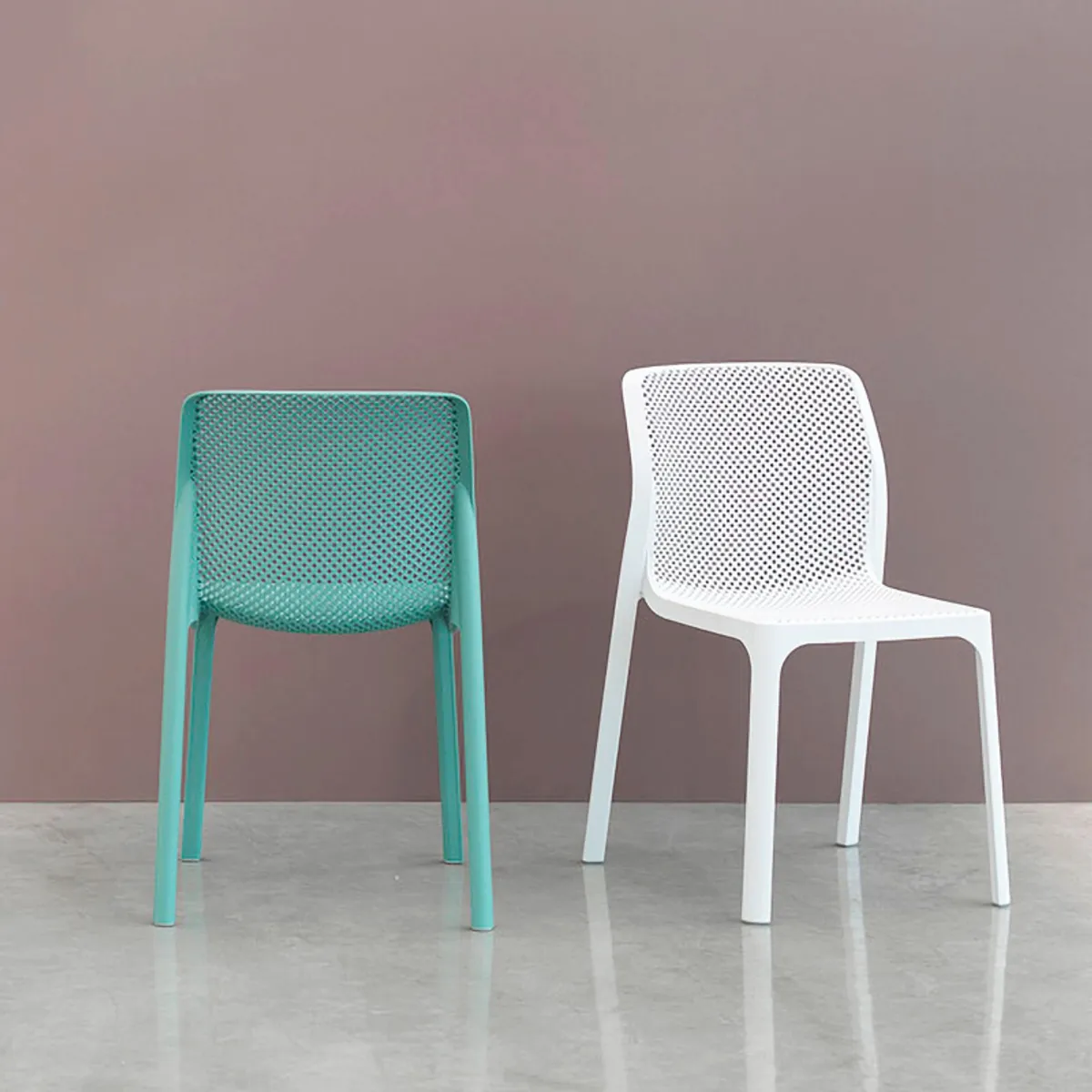 Bit - Chaise moderne empilable en polypropylène — vue 3