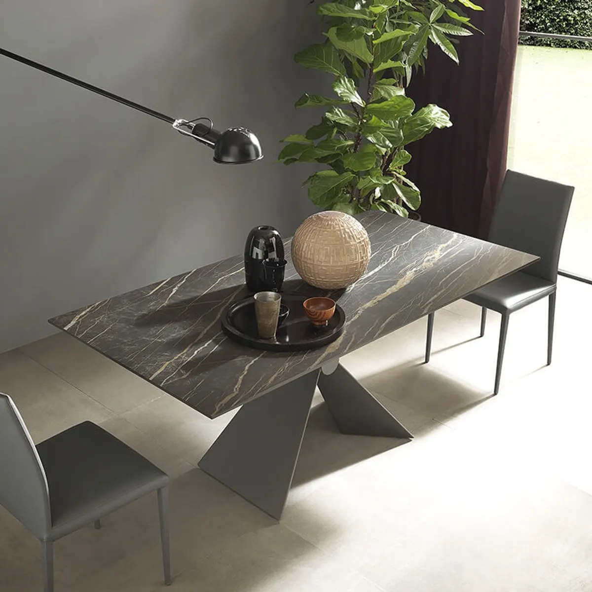 Sintesi - Table design italienne extensible en céramique