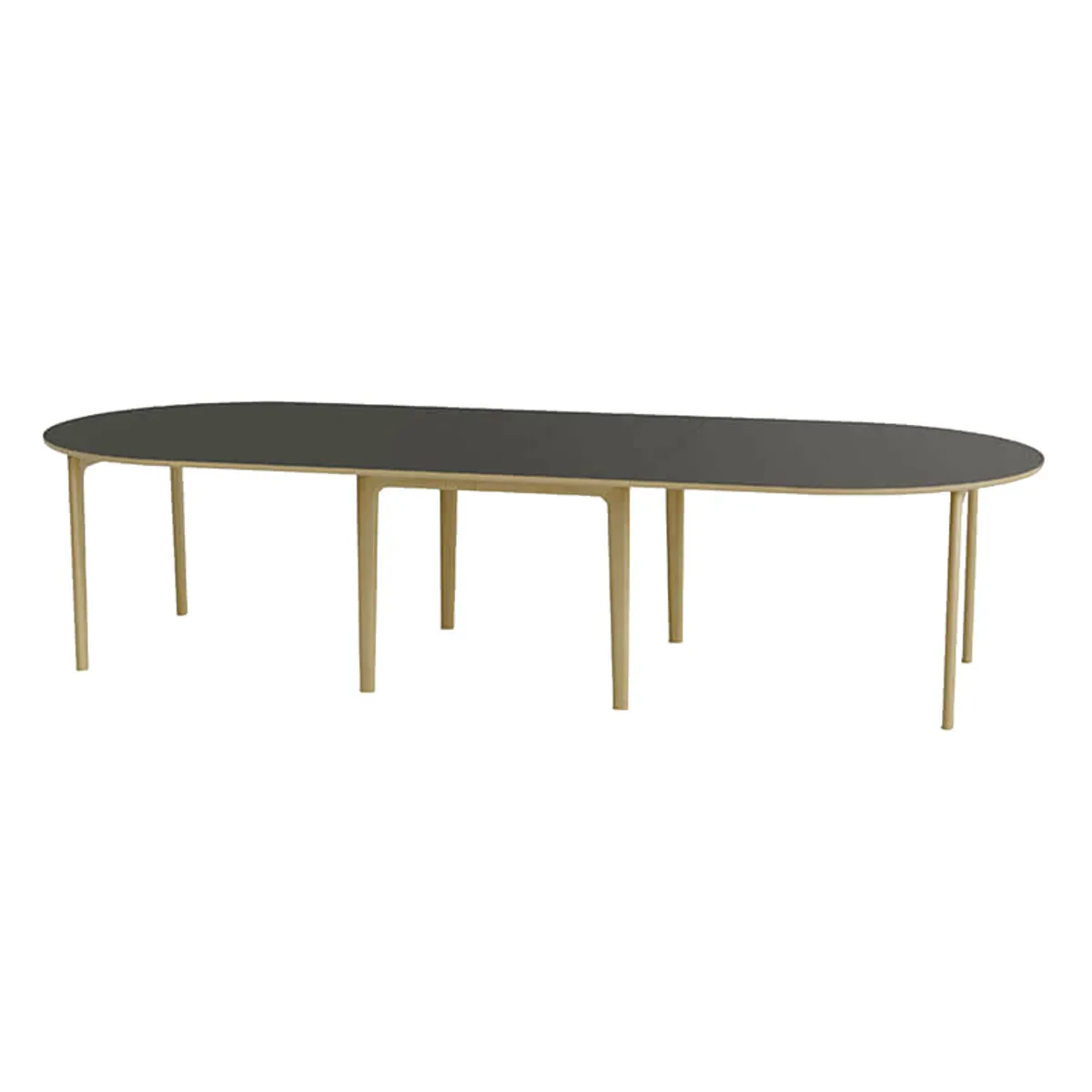 SM112 - Table ronde extensible en stratifié et pieds bois conçue au Danemark — vue 4