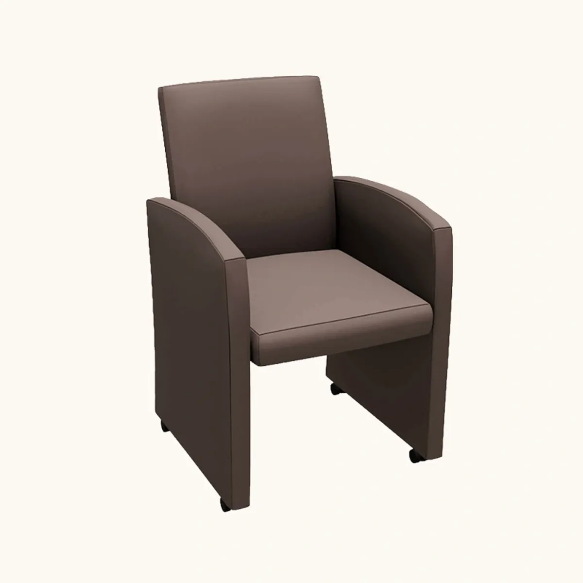 Sarah - Fauteuil de table rembourré en synthétique avec roulettes