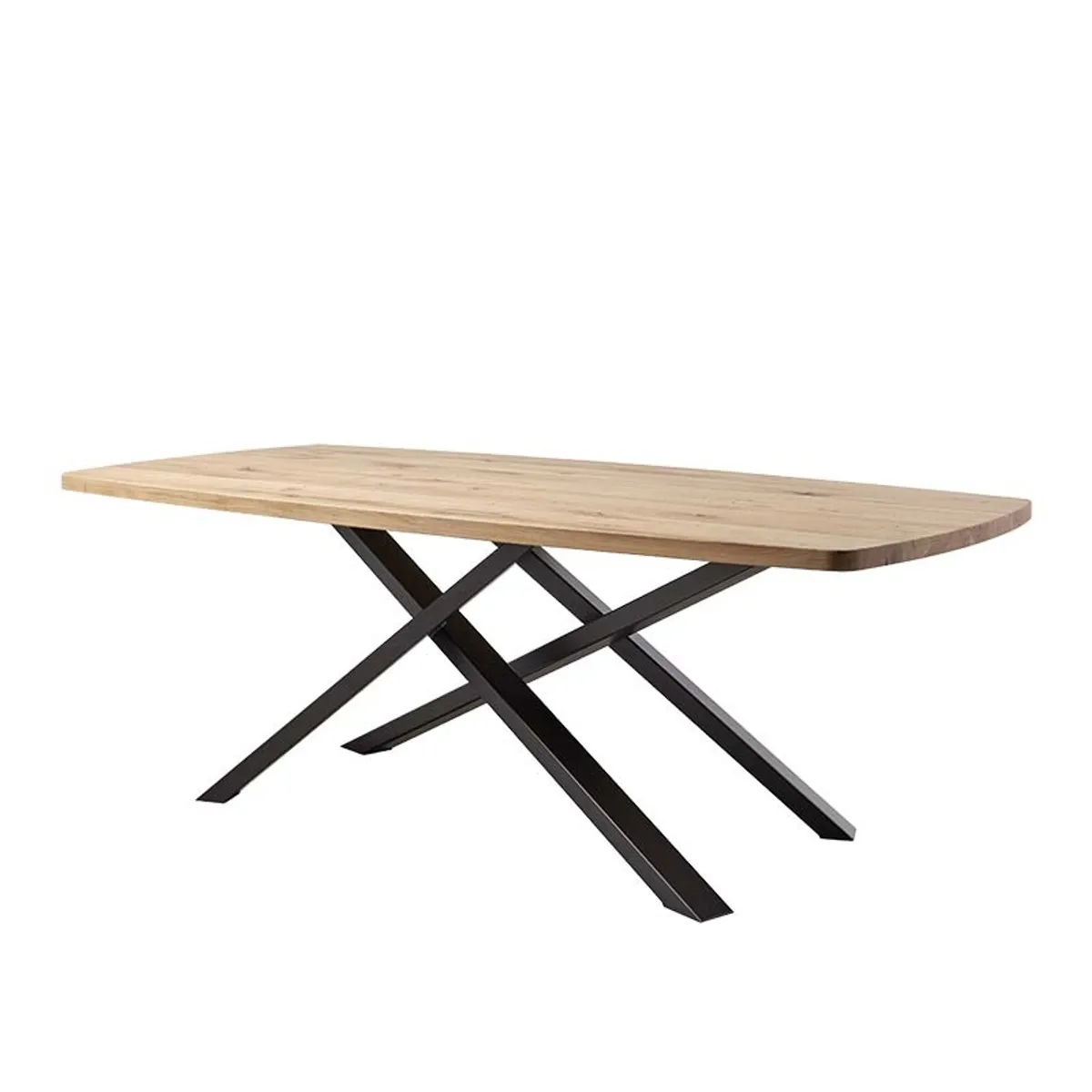Carte - Table design en bois massif plateau tonneau et pied mikado