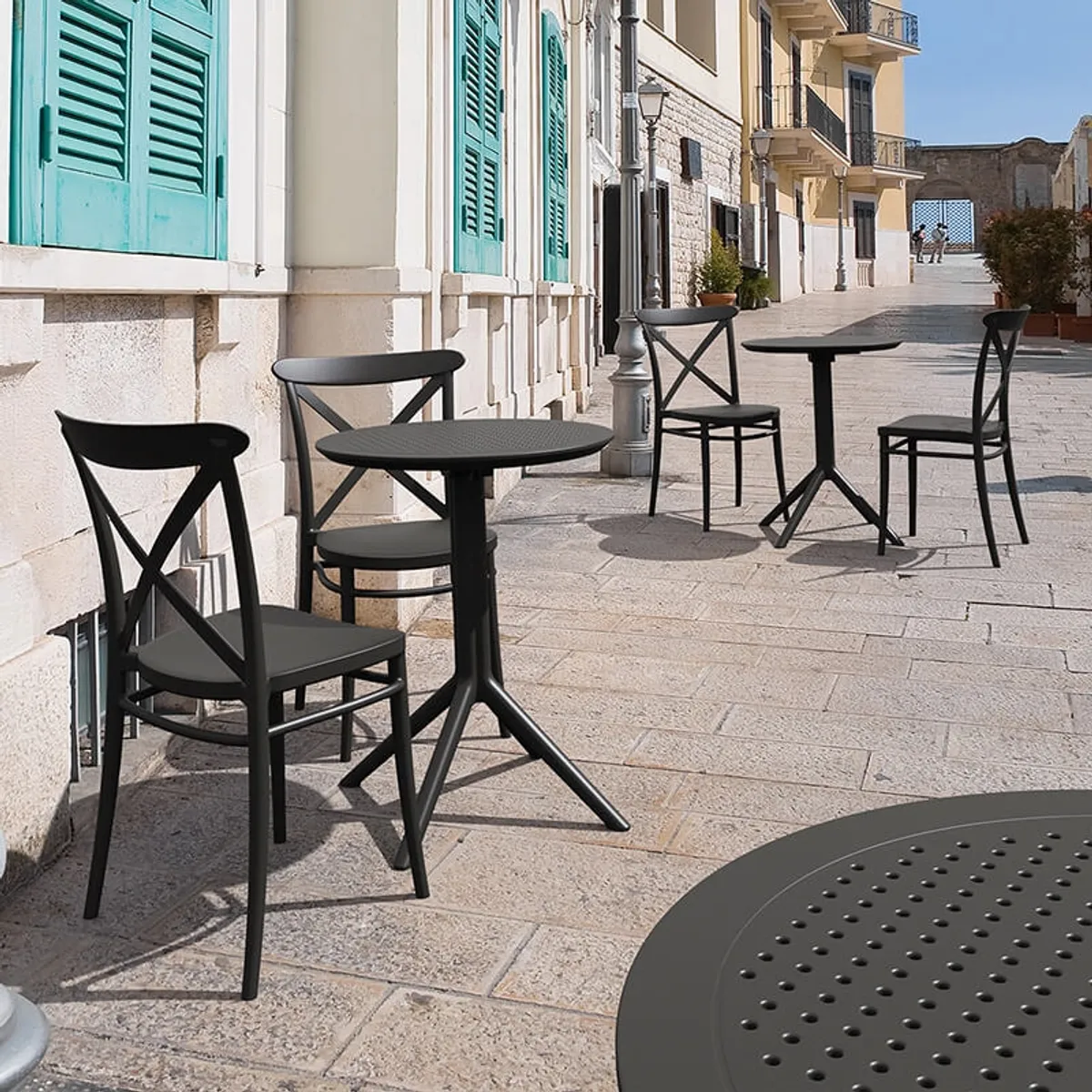 Cross - Chaise de terrasse bistrot empilable en polypropylène — vue 5