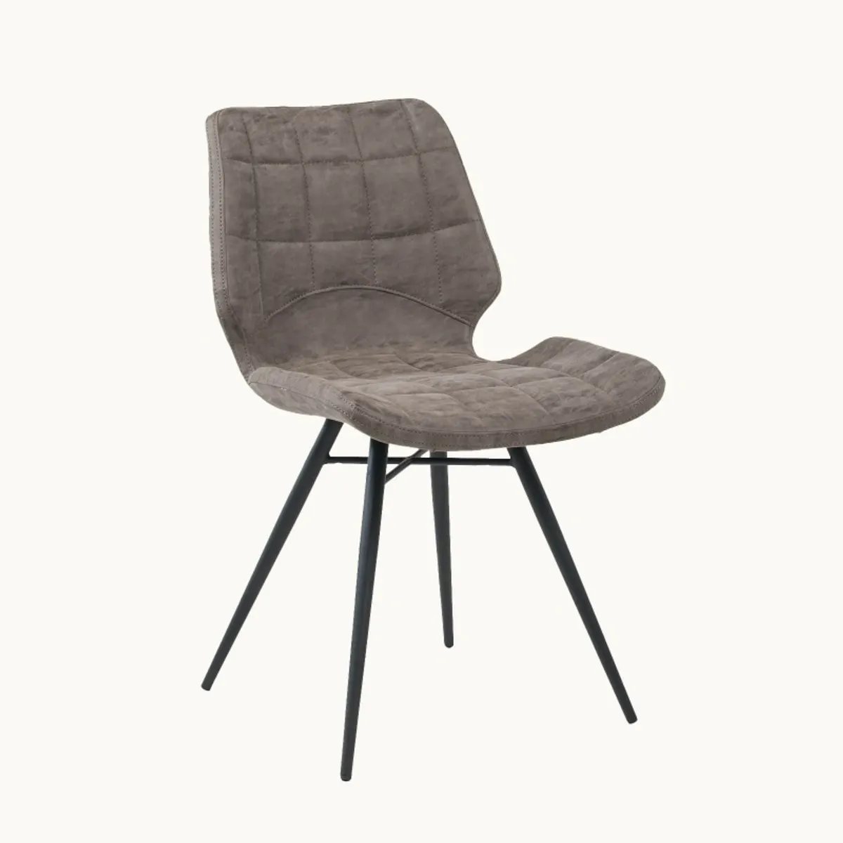 Iberis - Chaise design rembourrée inspiration vintage avec pieds en métal noir
