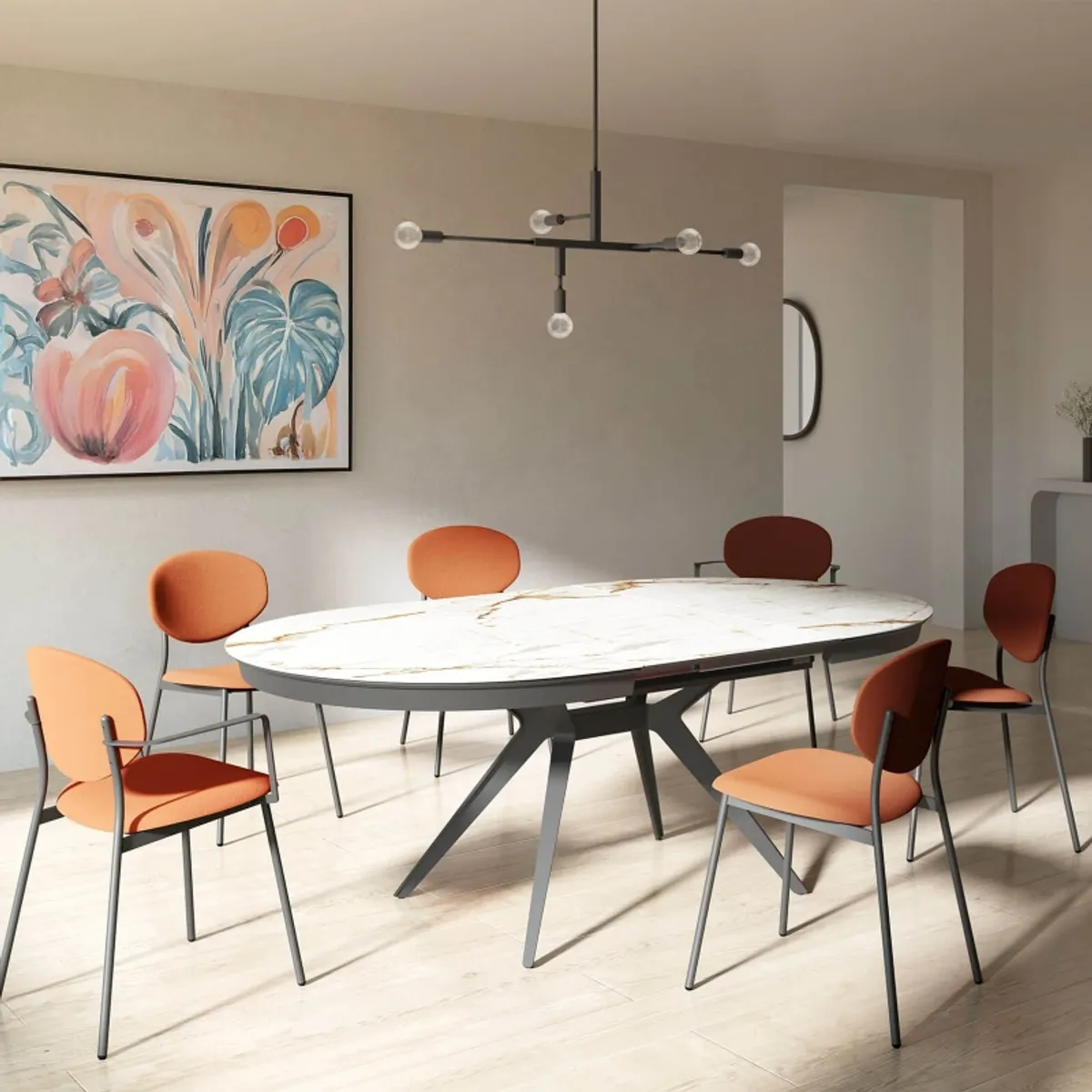 Globo - Table ovale moderne extensible en Dekton