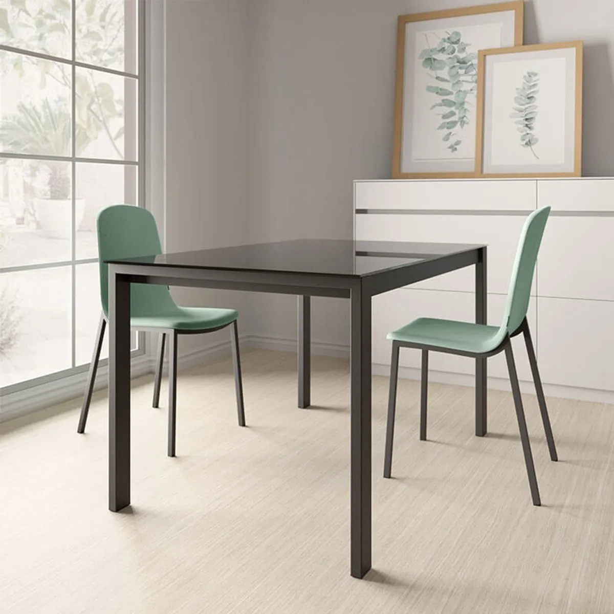 Puzzle - Table de cuisine rectangulaire en verre