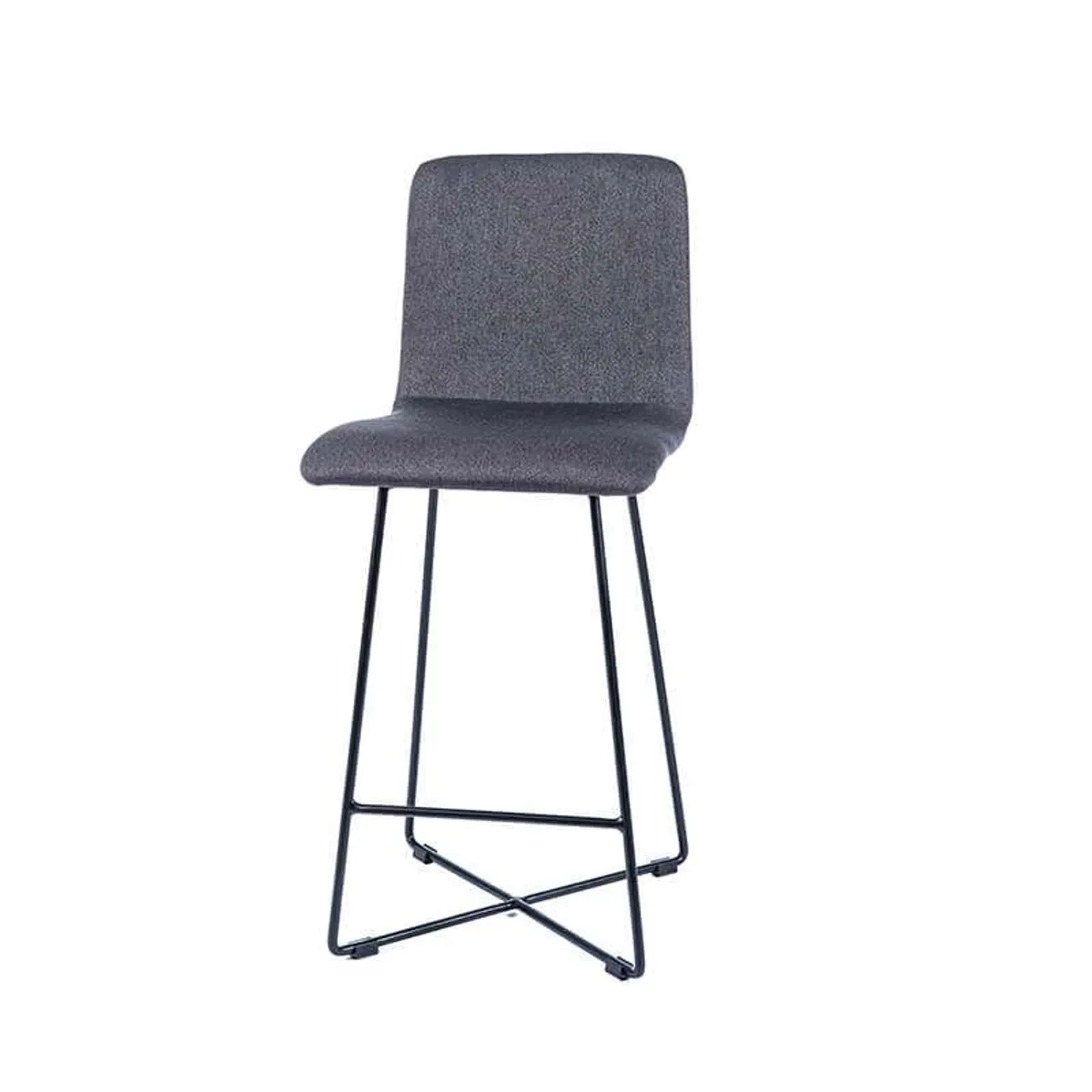 BarPlaza - Tabouret hauteur 65 cm scandinave en tissu avec pieds filaires en métal — vue 5