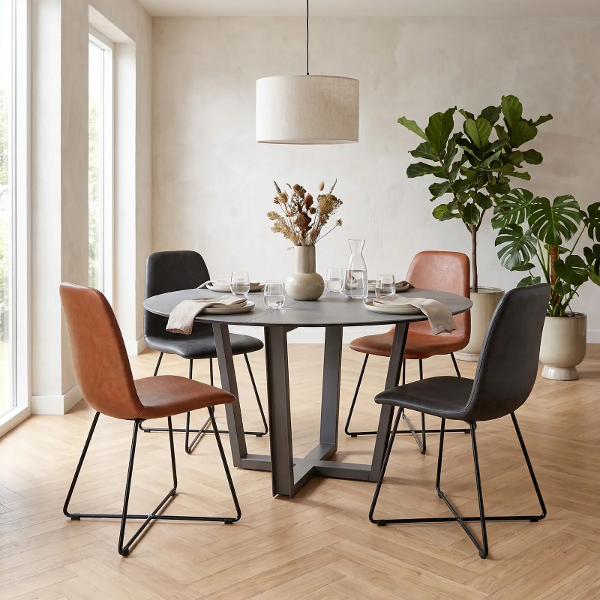 Pandora - Chaise design avec pieds filaires noirs — vue 5