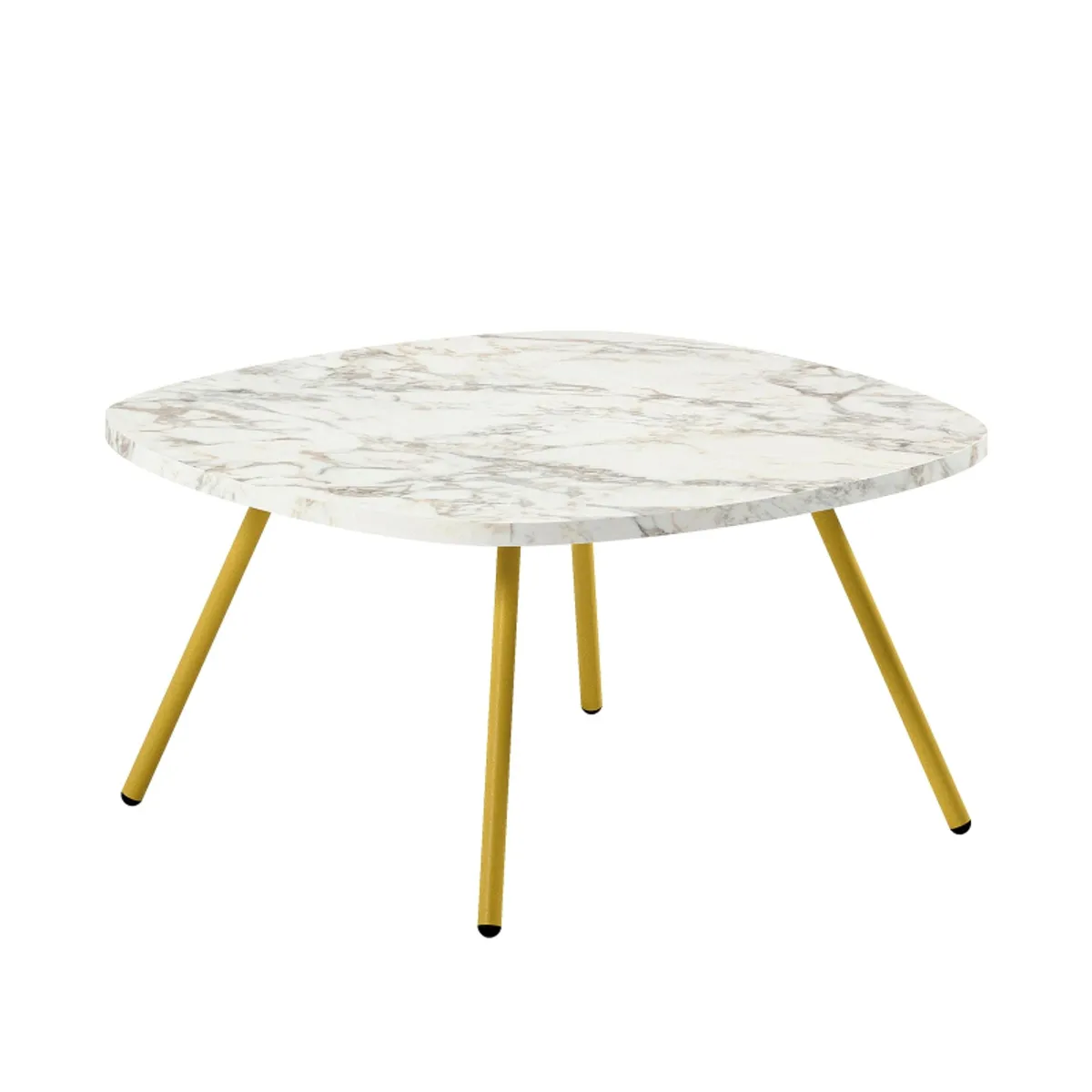 Trevi - Table basse carrée moderne en stratifié avec pieds en métal — vue 5