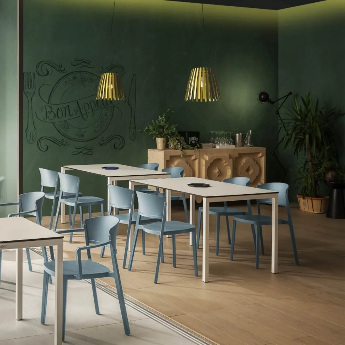 Abuela B - Chaise avec accoudoirs empilable en technopolymère — vue 4