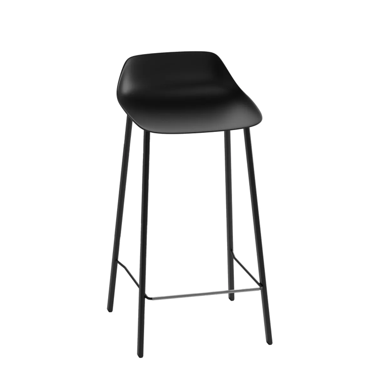 Louis - Tabouret de bar en polypropylène avec pieds en métal fabrication belge — vue 3