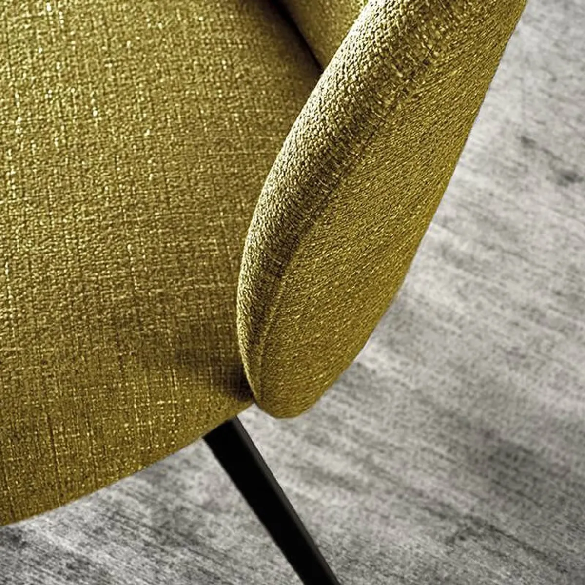 Odette - Chaise moderne avec dossier incurvé en tissu et pieds en métal — vue 3