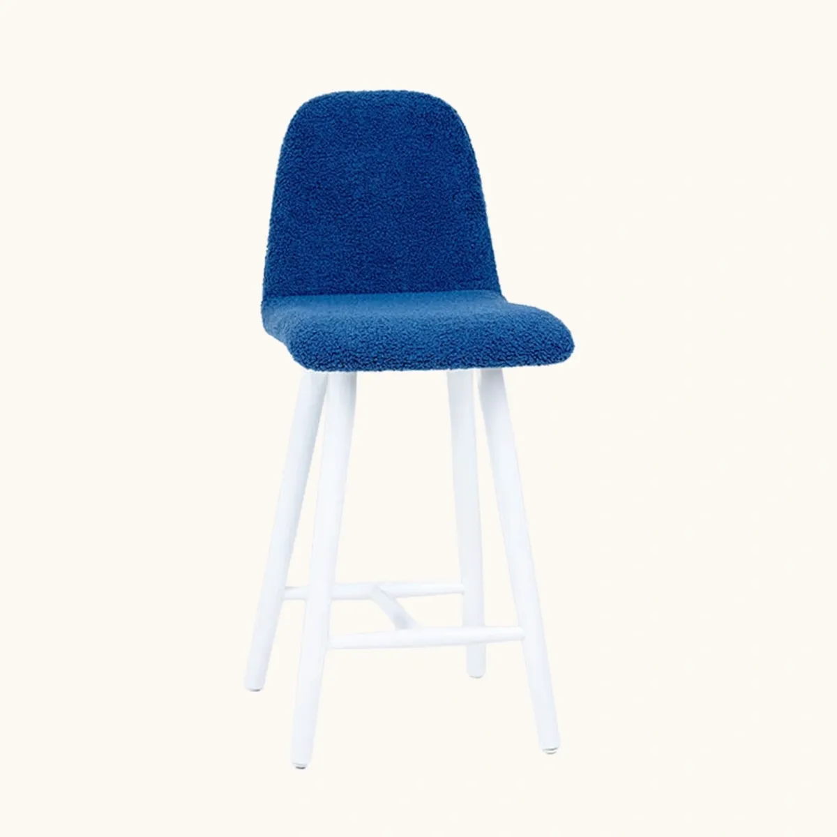 Pandora - Tabouret snack en tissu et pieds en bois massif