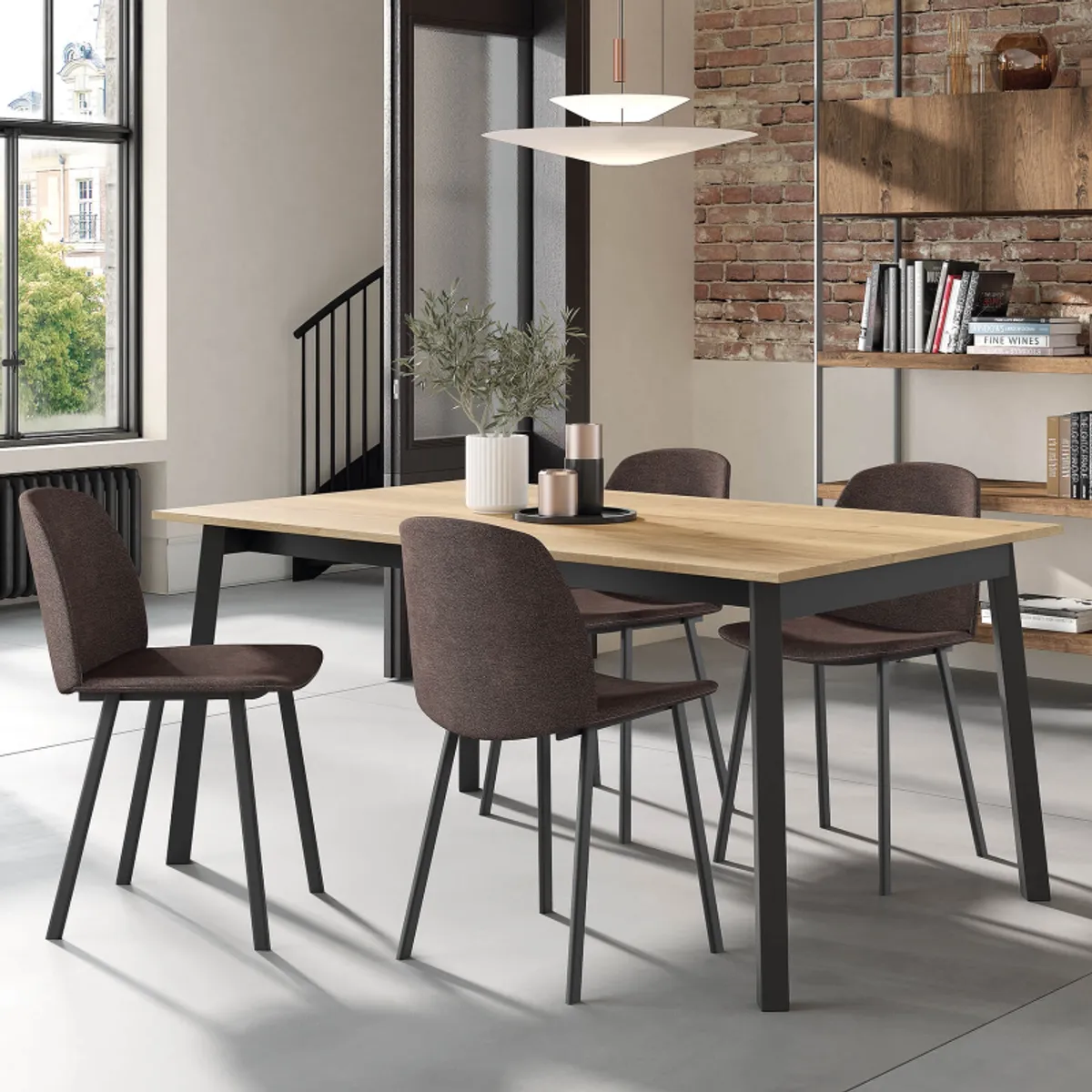 Olivia - Chaise tendance en tissu et pieds métal — vue 3