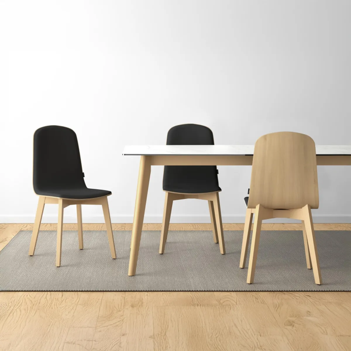 Atlas - Table scandinave en céramique avec pieds bois — vue 5