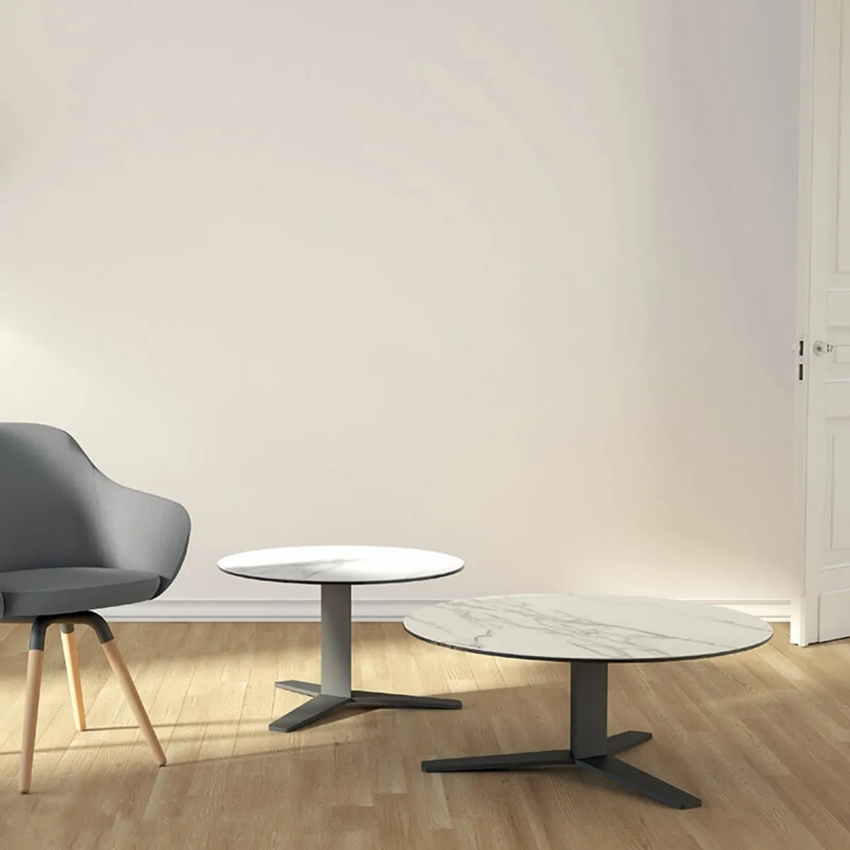 Peliccan mini - Table basse moderne en céramique et métal — vue 4