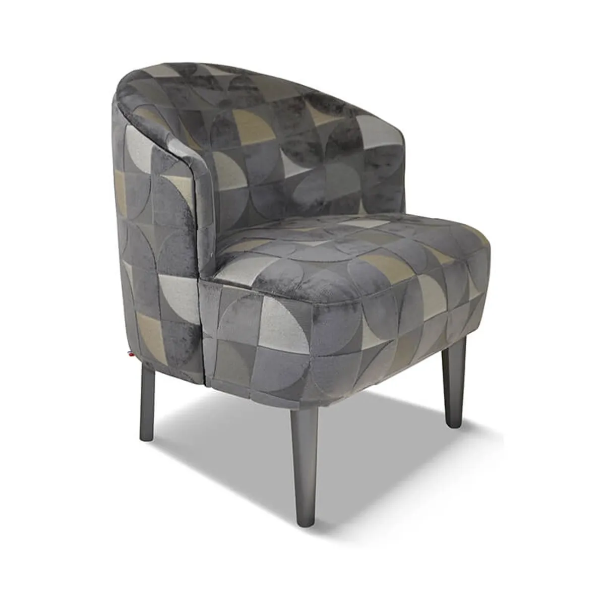 Nico - Fauteuil confortable en tissu et en bois fabriqué en France