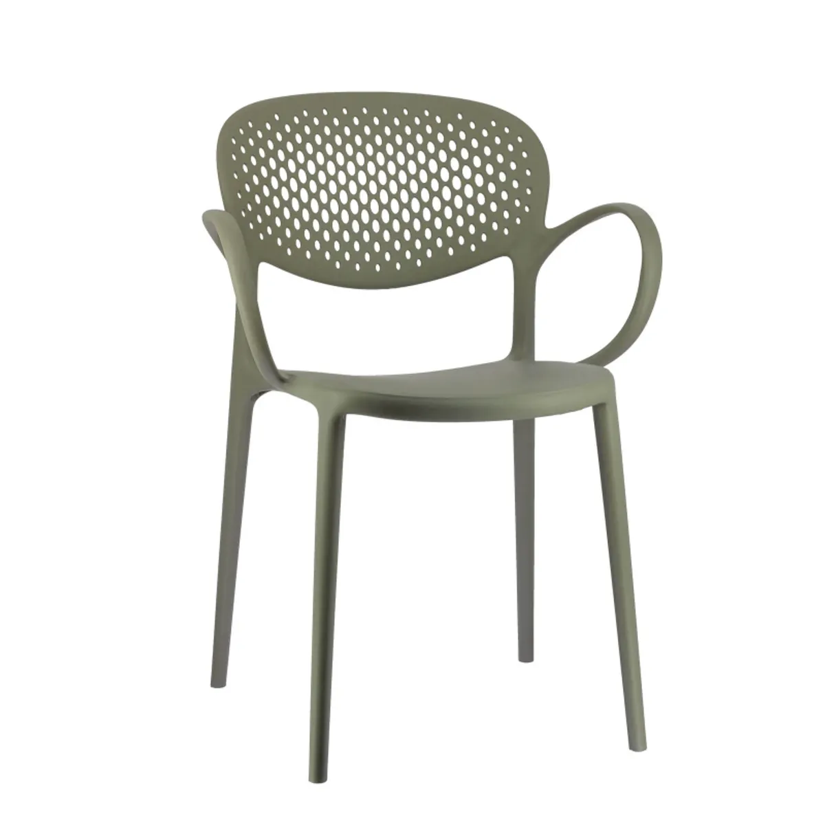 Abby Connubia® - Fauteuil empilable en polypropylène recyclé avec dossier microperforé — vue 3