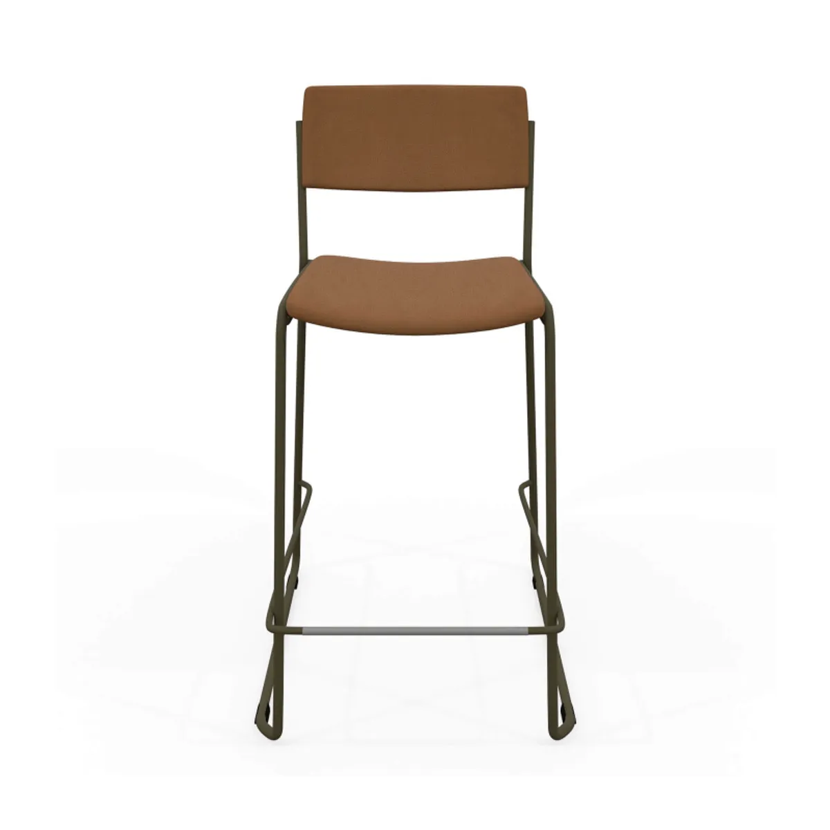 Zoom - Tabouret snack moderne en simili avec pieds en traîneau — vue 5