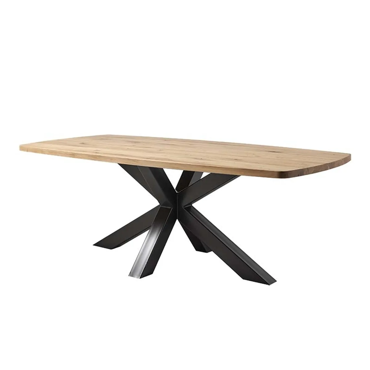 Carte - Table design en bois massif plateau tonneau et pied mikado — vue 3
