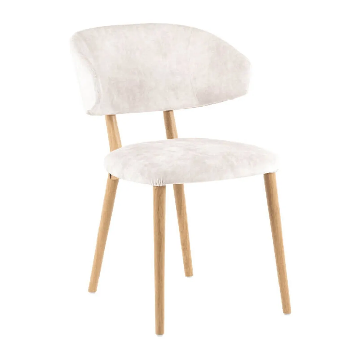 Toro Mobitec® - Chaise moderne avec dossier incurvé en tissu et bois