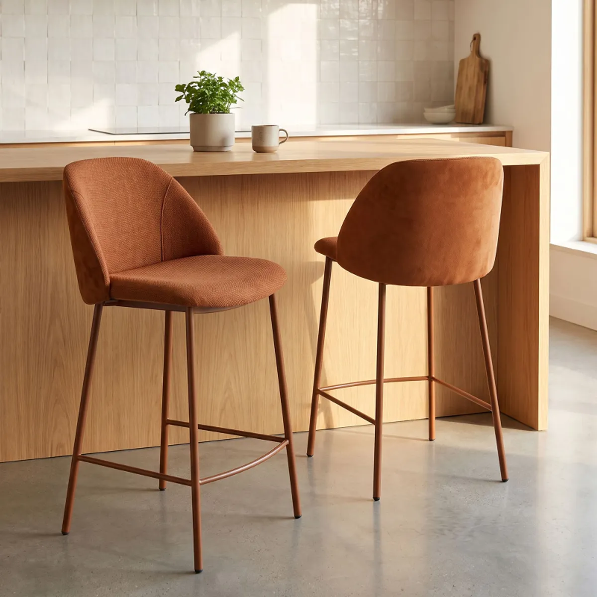 Soda - Tabouret snack cosy en tissu avec pieds en métal — vue 4