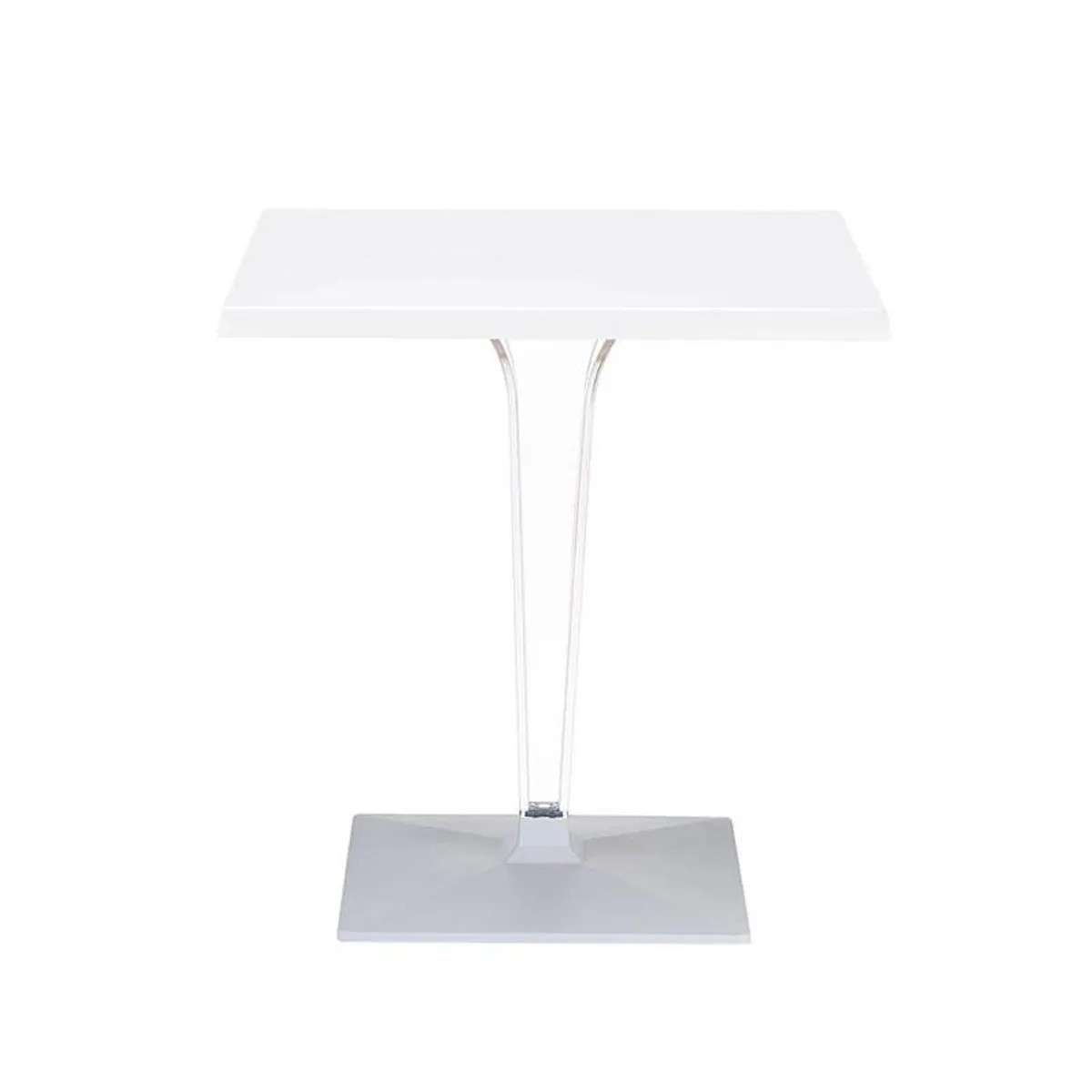 Ice - Table carrée en polycarbonate et stratifié — vue 3
