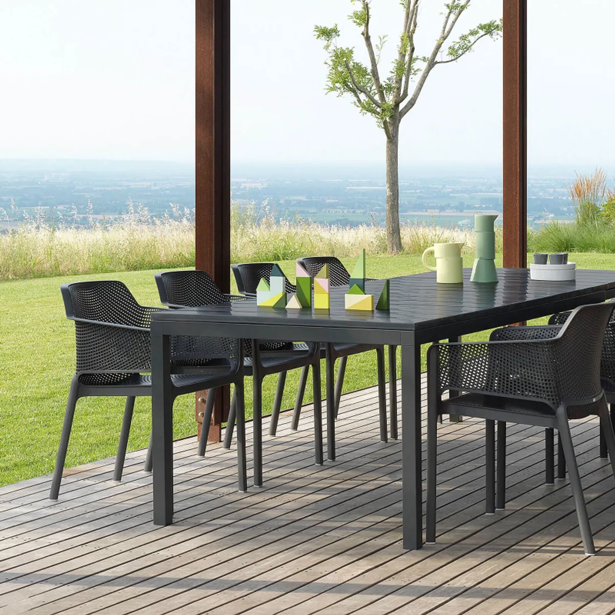 Net - Fauteuil de terrasse moderne en polypropylène — vue 5