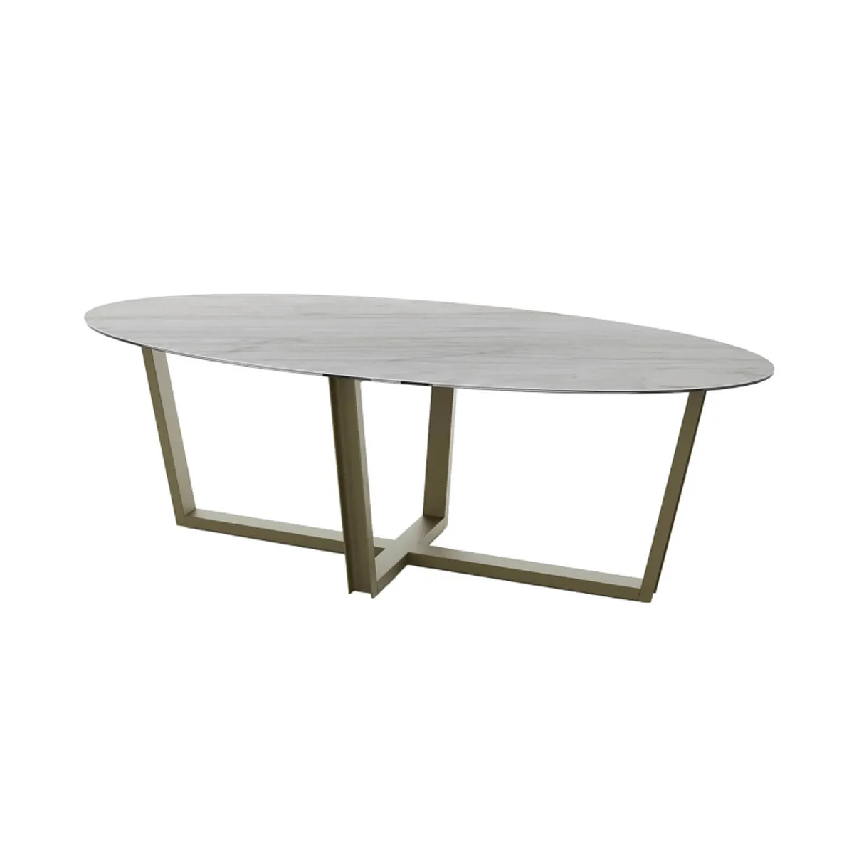 Viktor - Table design ovale plateau en céramique et pieds en métal — vue 3