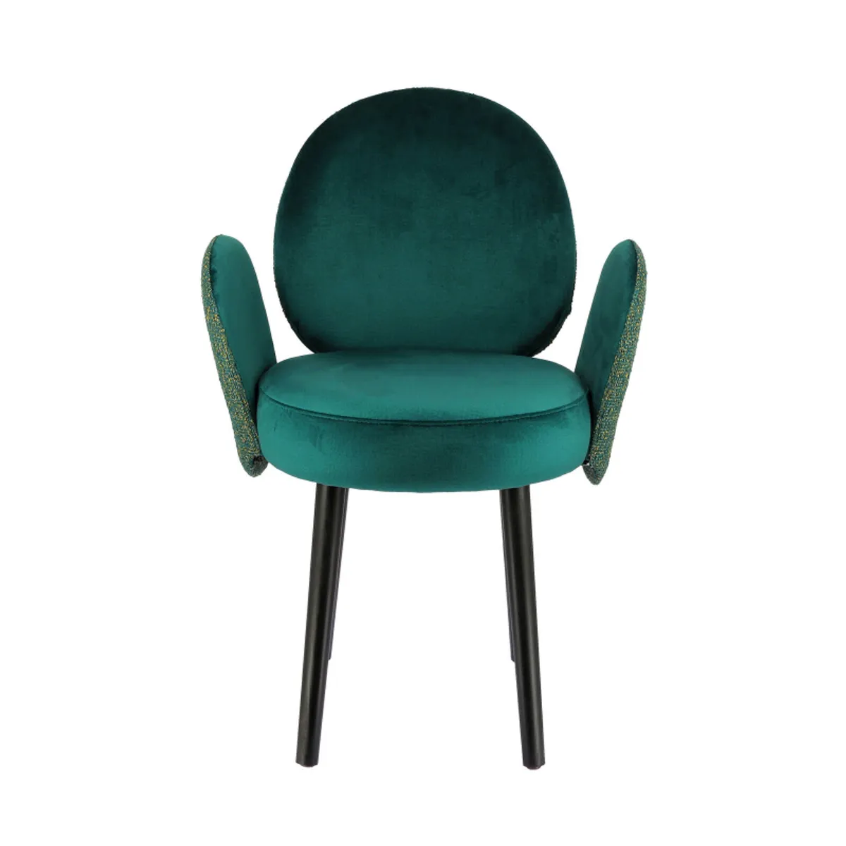 Severus - Fauteuil cosy bicolore en tissu et pieds bois — vue 3