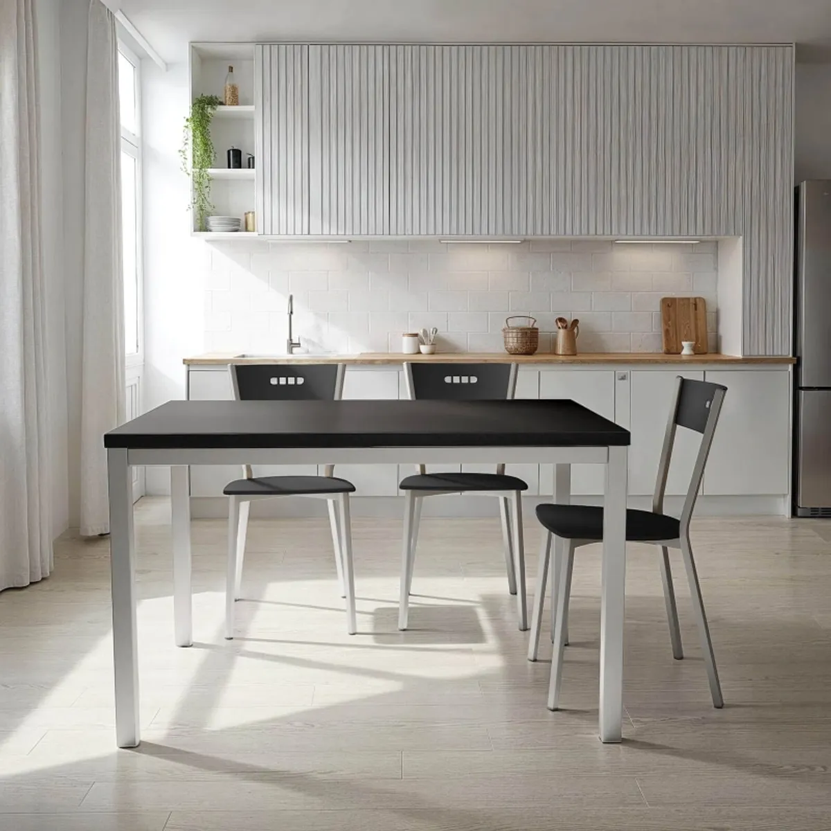 Toy métal - Table de cuisine en céramique avec rallonge hauteur 75 cm