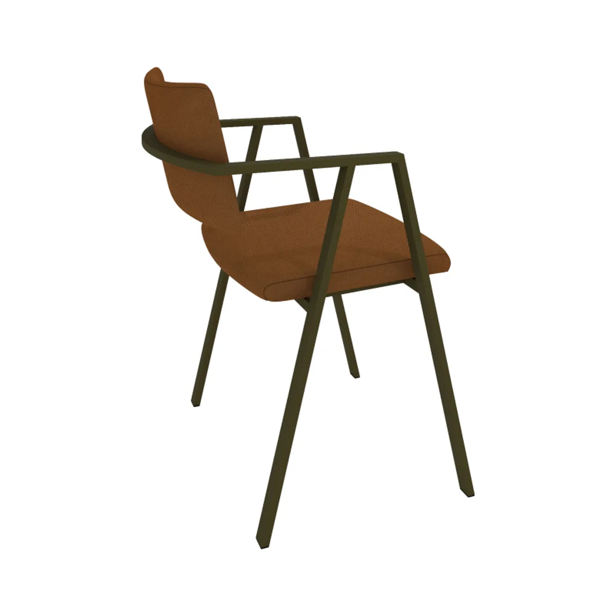 Bormio - Chaise design en simili avec accoudoirs et pieds en métal — vue 4