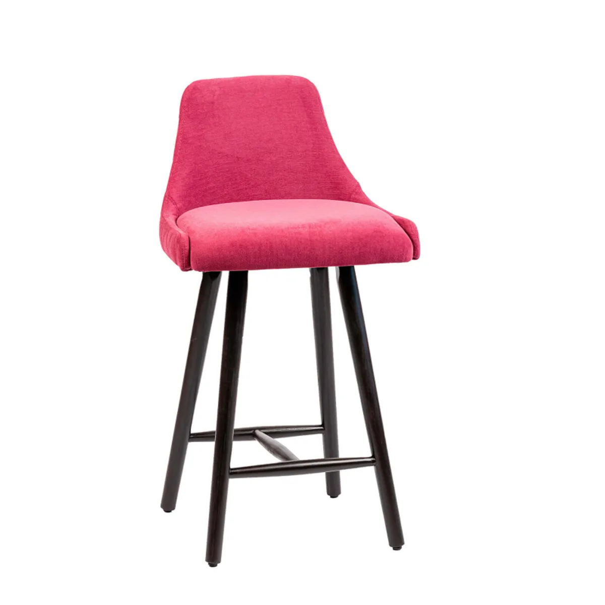 Lars diamant - Tabouret snack matelassé en tissu et pieds en bois — vue 3