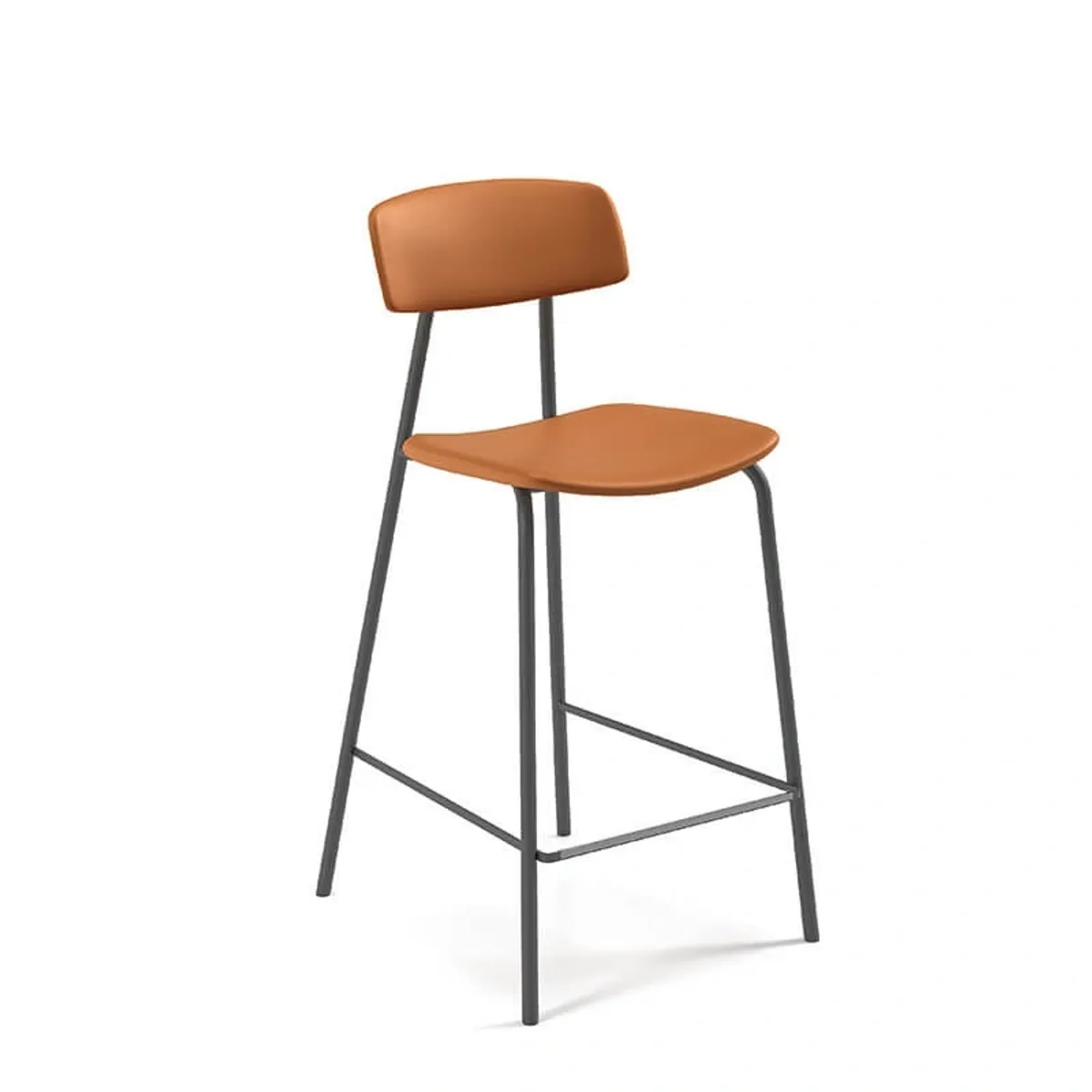 Lazio - Tabouret snack style rétro en simili fabriqué en Belgique