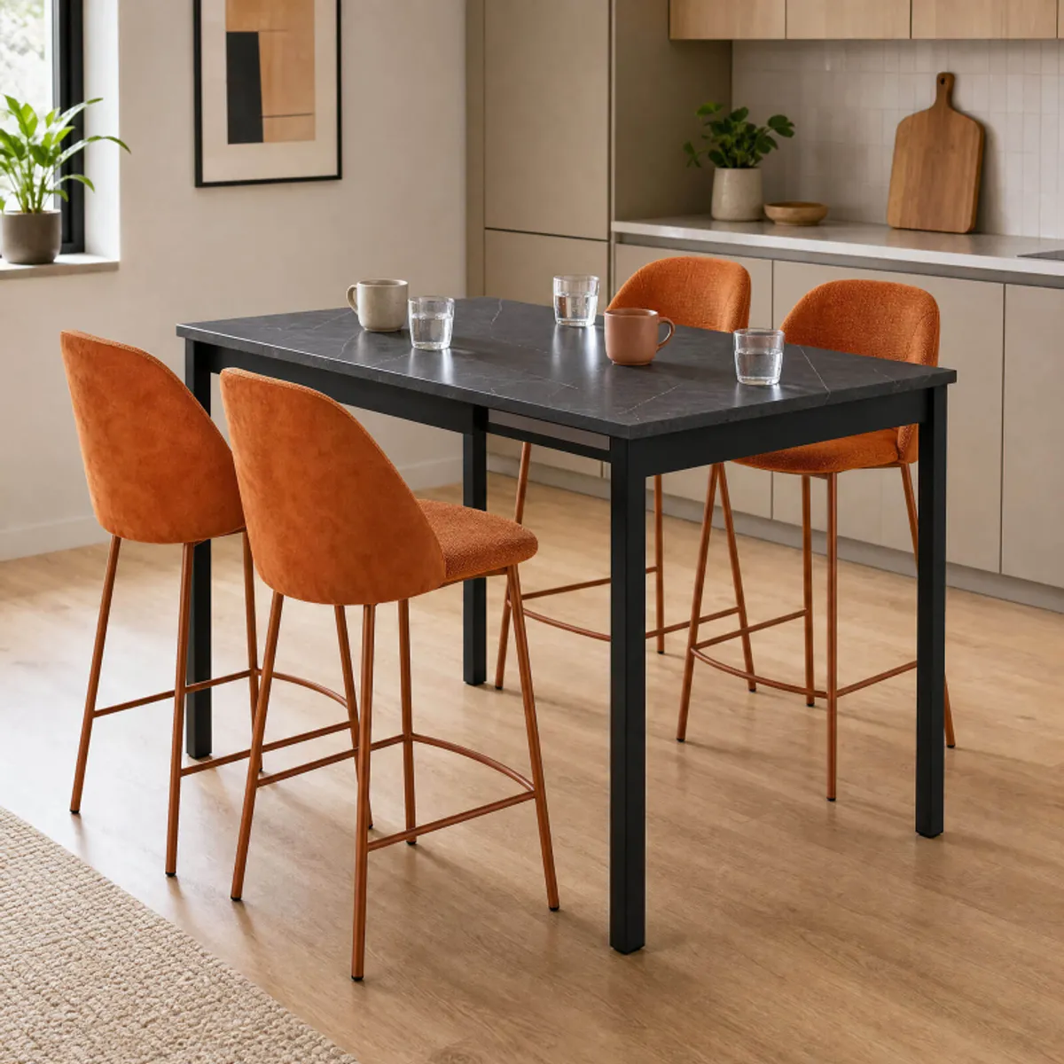 Soda - Tabouret snack cosy en tissu avec pieds en métal — vue 5