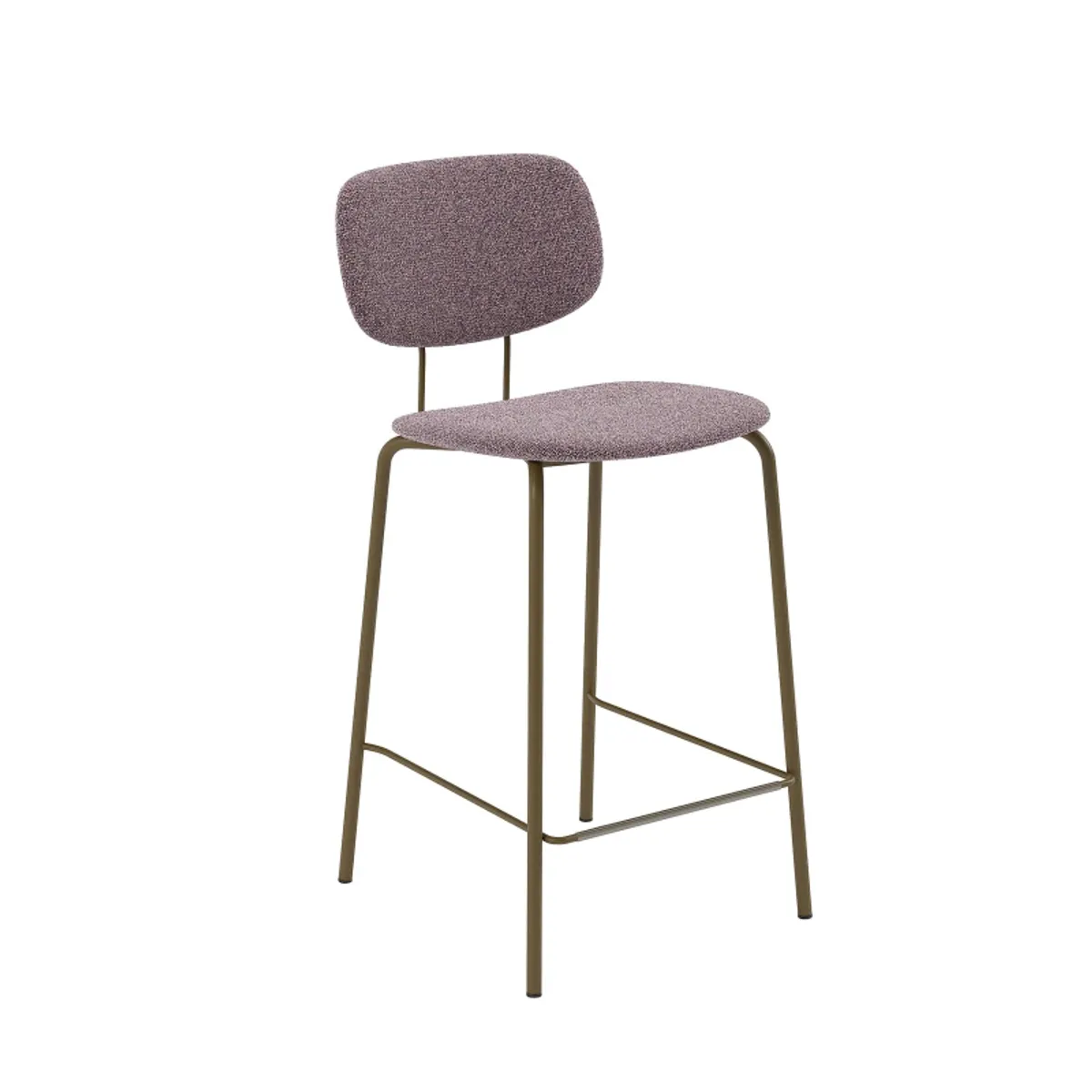Bistro - Tabouret snack rétro en tissu et pieds en métal — vue 3