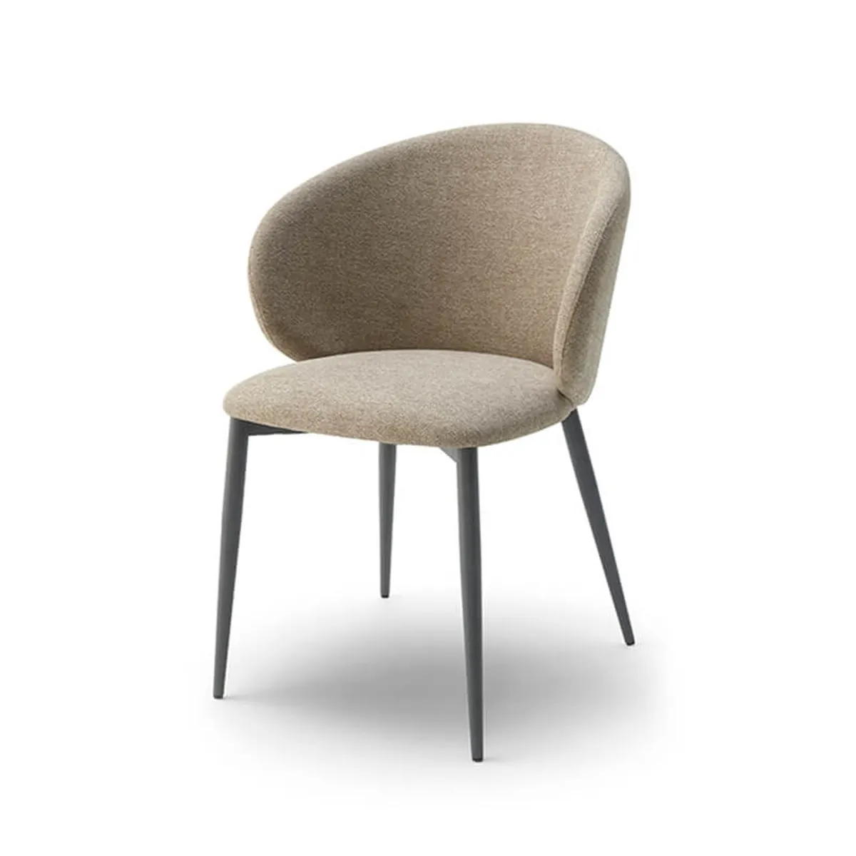Odette - Fauteuil moderne dossier incurvé en tissu pieds en métal — vue 3