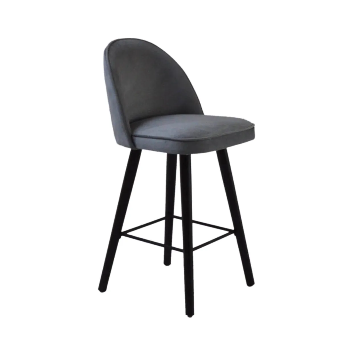 Bistrot - Tabouret snack confortable en tissu avec pieds en bois — vue 3