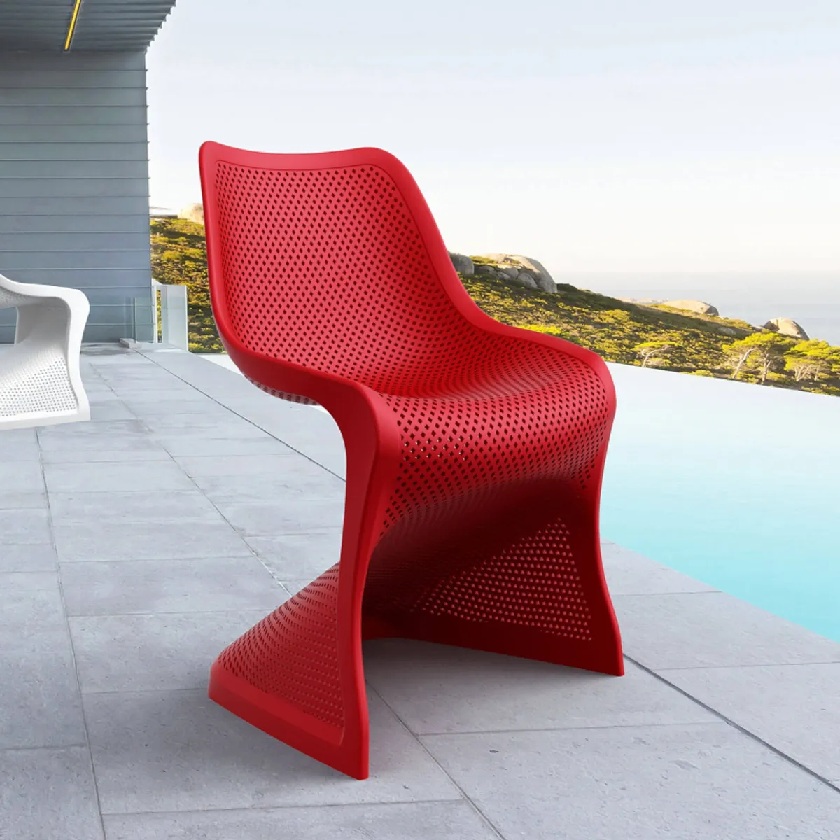 Bloom - Chaise de jardin design ajourée en polypropylène